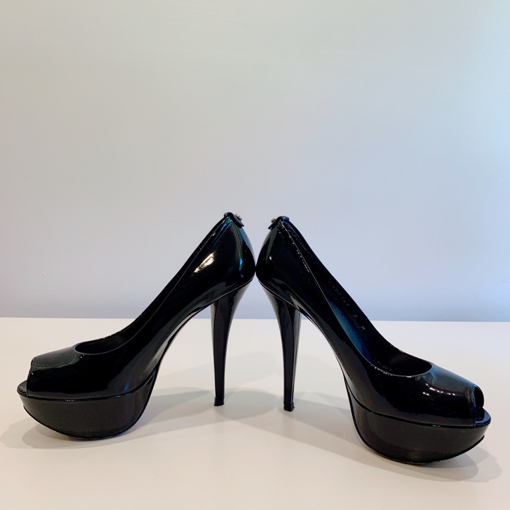 Stuart Weitzman Diplille Peep Toe Patent Leather - image 2